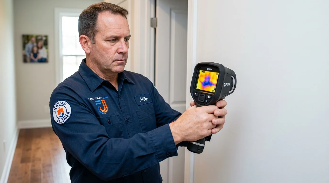 Thermal imaging leak detection by Johns Plumbing LLC in Croswell